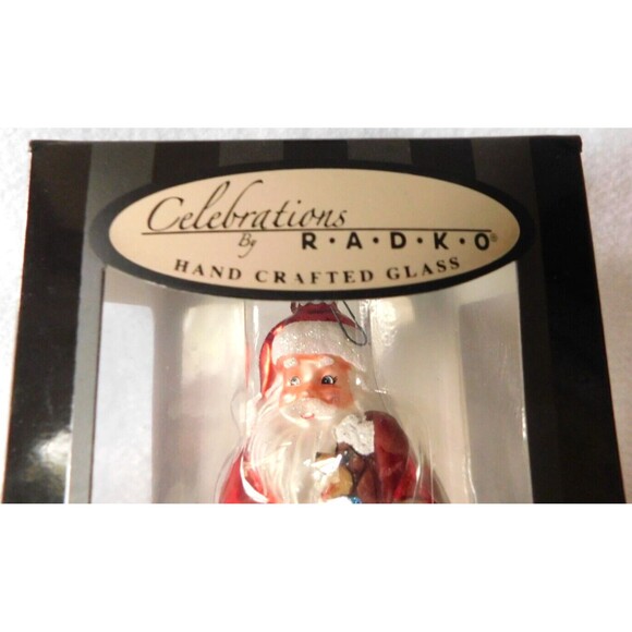 Celebrations by Radko  Glass Ornament   Santa With A Puppy   NEW - Picture 10 of 10